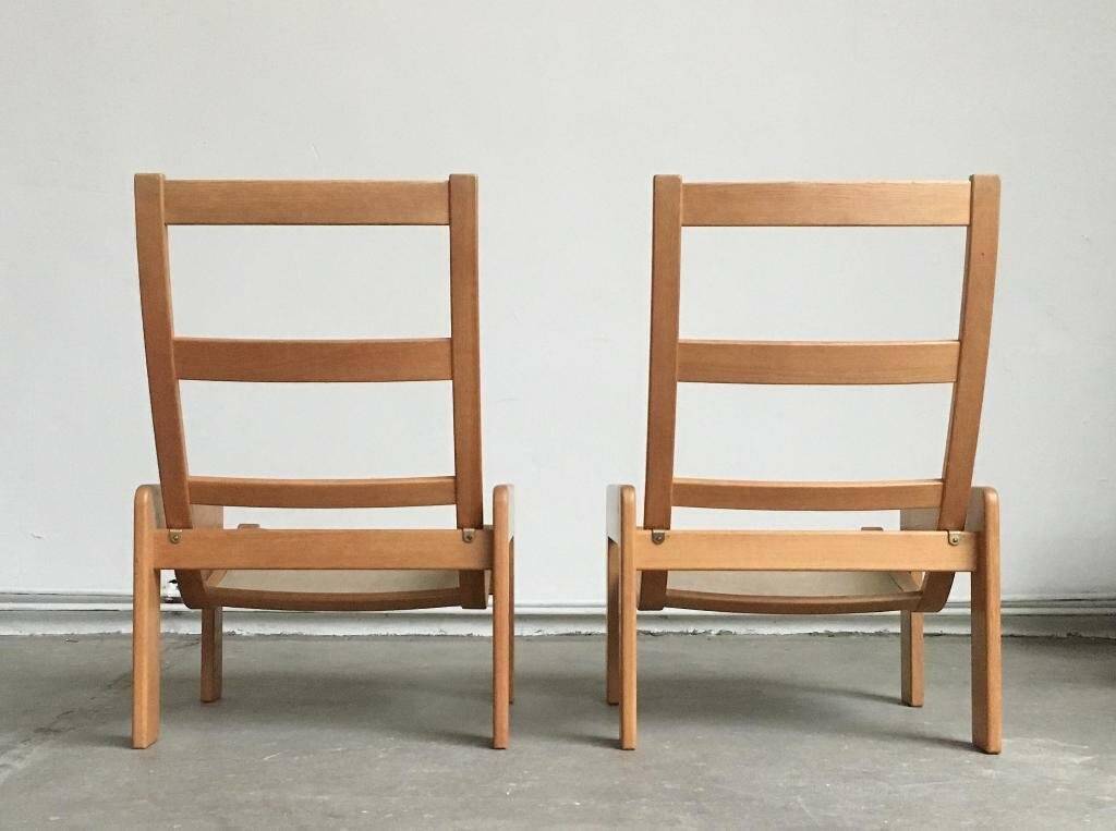 Vintage lounge chair set in Swedish beech by Yngve Ekström for Swedese, 1970s.