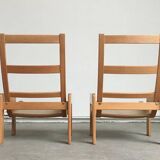 Vintage lounge chair set in Swedish beech by Yngve Ekström for Swedese, 1970s.