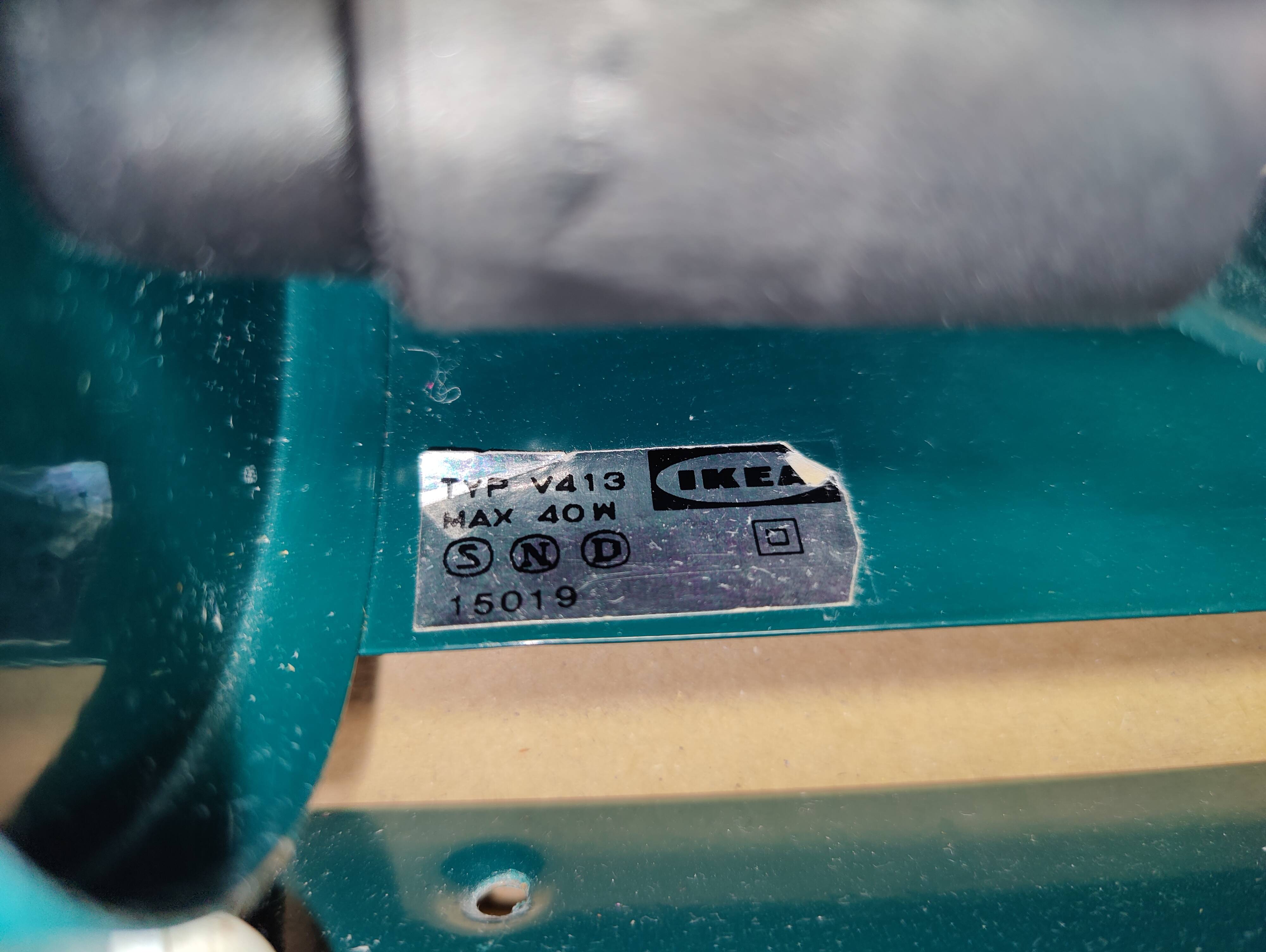 Pair of green Lod type v413 roller wall lights from Ikea.