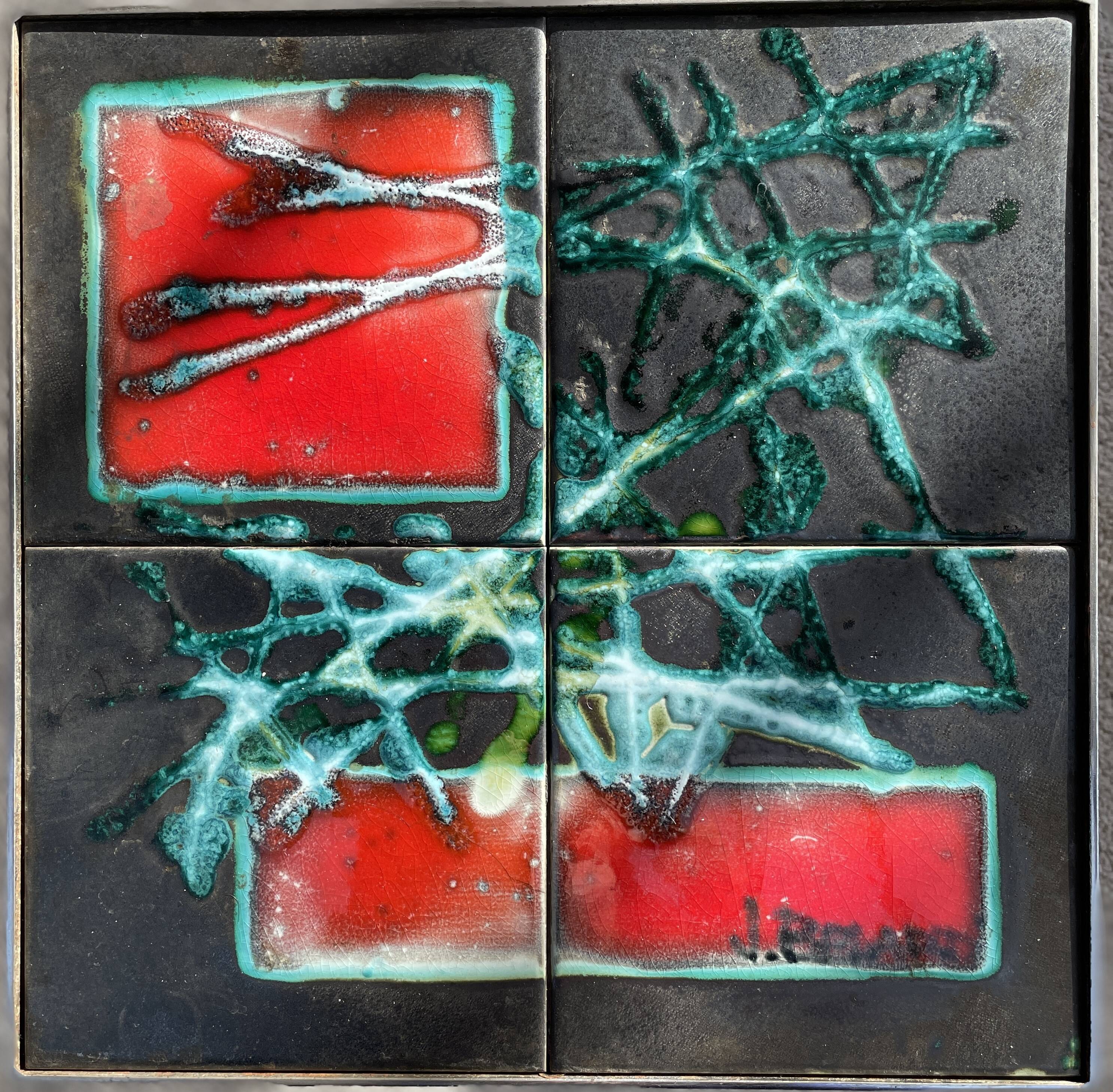 Nesting coffee tables in ceramic signed j. berlarti