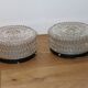 Pair of metal and glass wall/ceiling lights