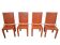 Set di 4 Sedie Design in Cuoio Arancione e Ferro Vintage