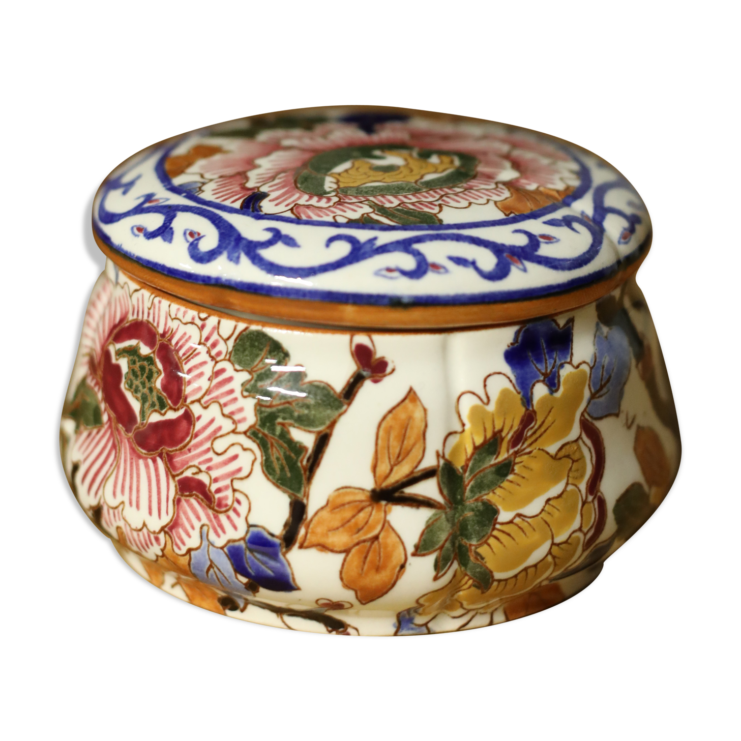 Pot couvert en faïence de Gien
