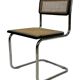 Chaise vintage Cesca style modèle B32 en chrome et noir