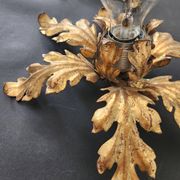 Gilded hand-forged Florentine wall lamp Hans Kögl style, Italy