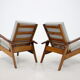 1930s Pair of Antonin Heythum Very Rare Armchairs + Stools, Czechoslovakia