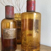 Old bottle of pharmacy "aqua sedativa" brown glass