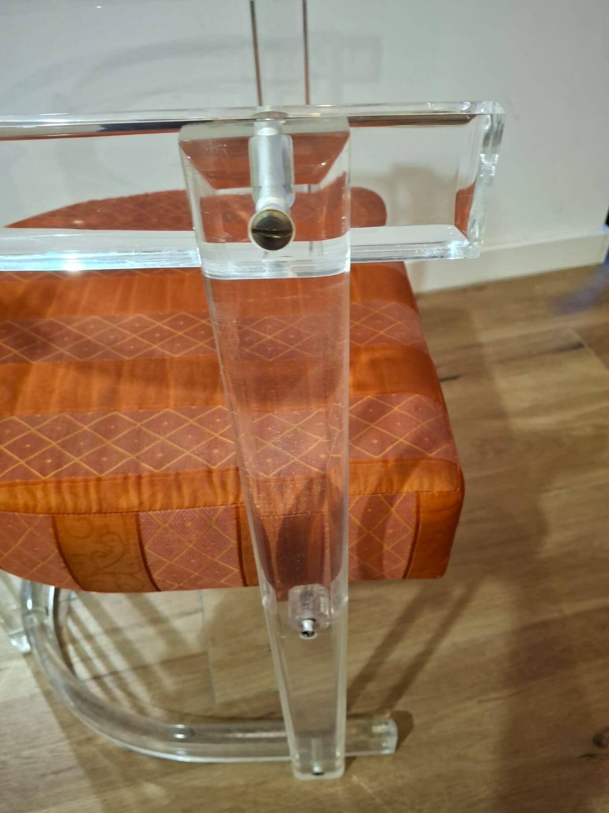 Set of 6 Acrylic and Chrome Chairs, Italy, 1970s