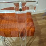 Set of 6 Acrylic and Chrome Chairs, Italy, 1970s