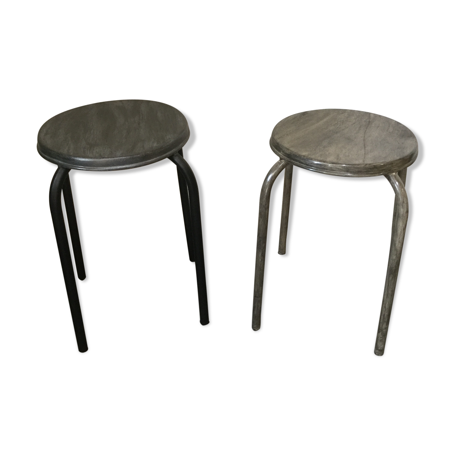 Pair of old workshop stools