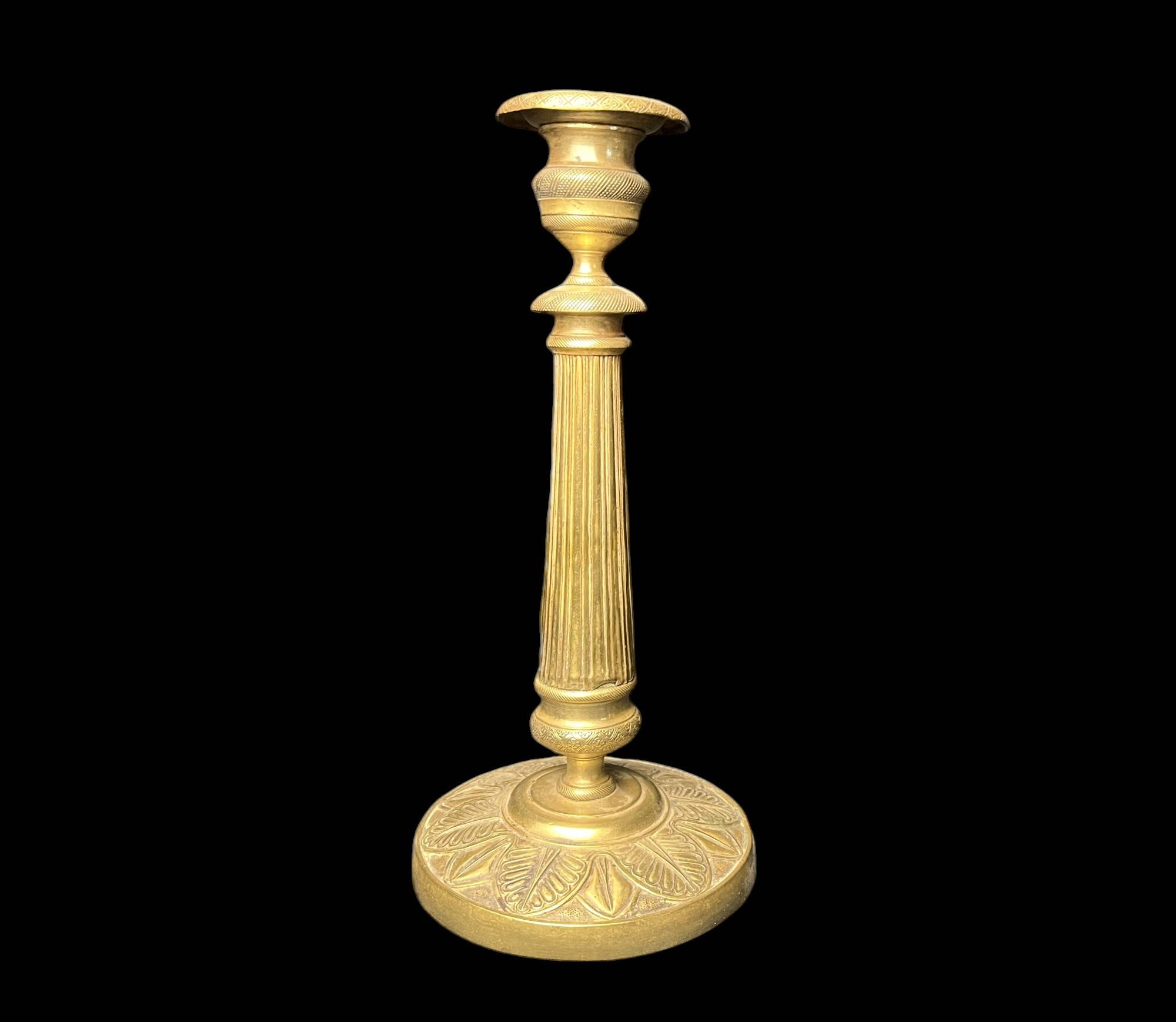 Antique ornate brass torch from the early 20th century