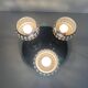Mid-century ceiling light with 3 shades and wooden base, 1960s, Italy.