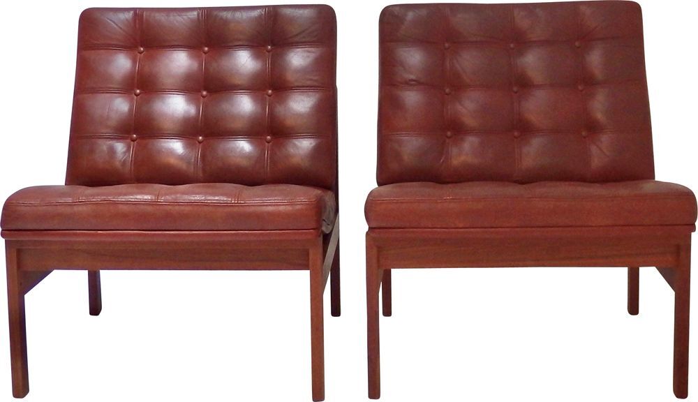 Pair of vintage armchairs by Ole Gjerlovs Knudsen and Torben Lind for France and SØn 1960