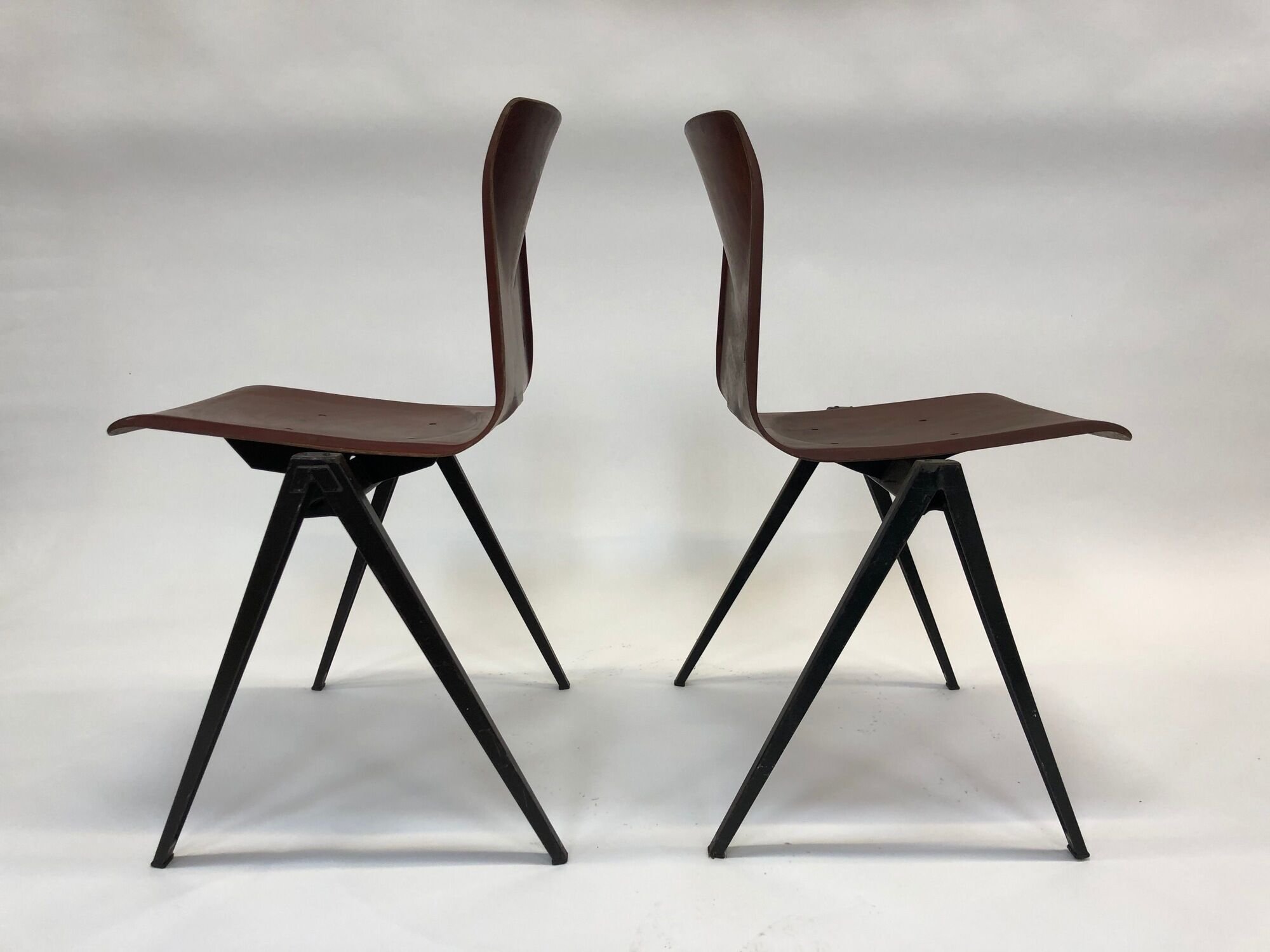 Vintage set of four Galvanitas S22 school chairs in the Netherlands