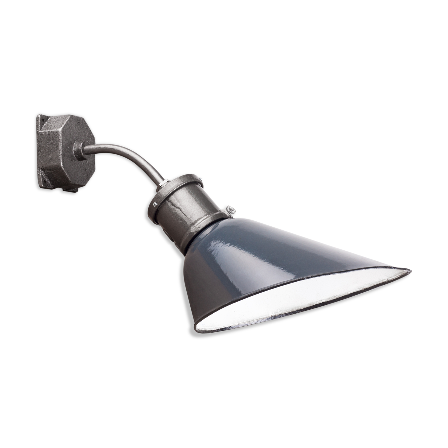 Industrial Vintage Wall Lamp from Seimens in Blue-Grey, Bauhaus, 1930s