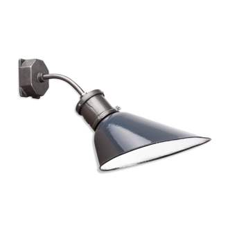 Industrial Vintage Wall Lamp from Seimens in Blue-Grey, Bauhaus, 1930s