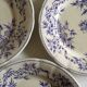 Plates flat earthenware sarregemines circa 1870 purple thorns