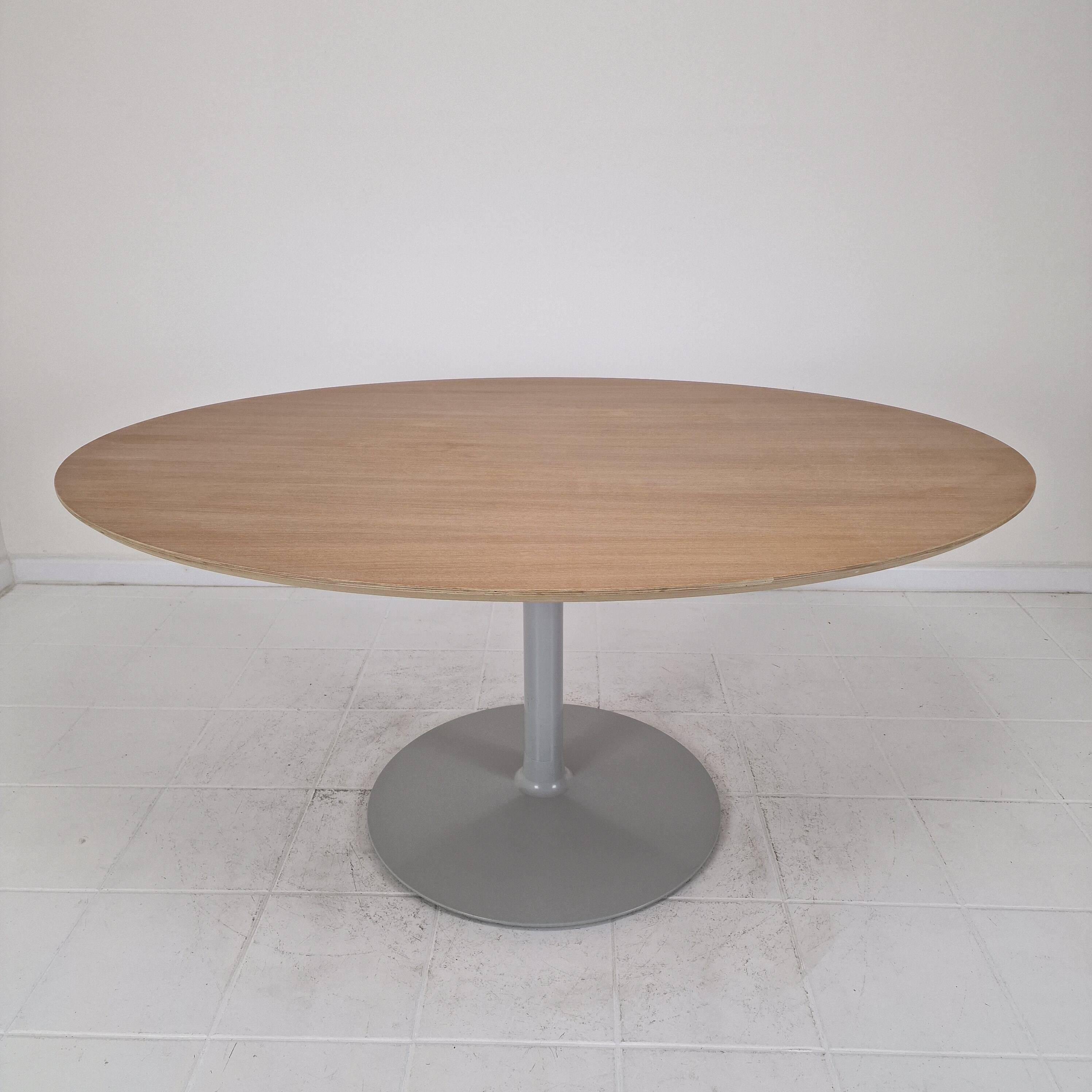 Large Oval Dining Table in Oak by Pierre Paulin for Artifort, 2018