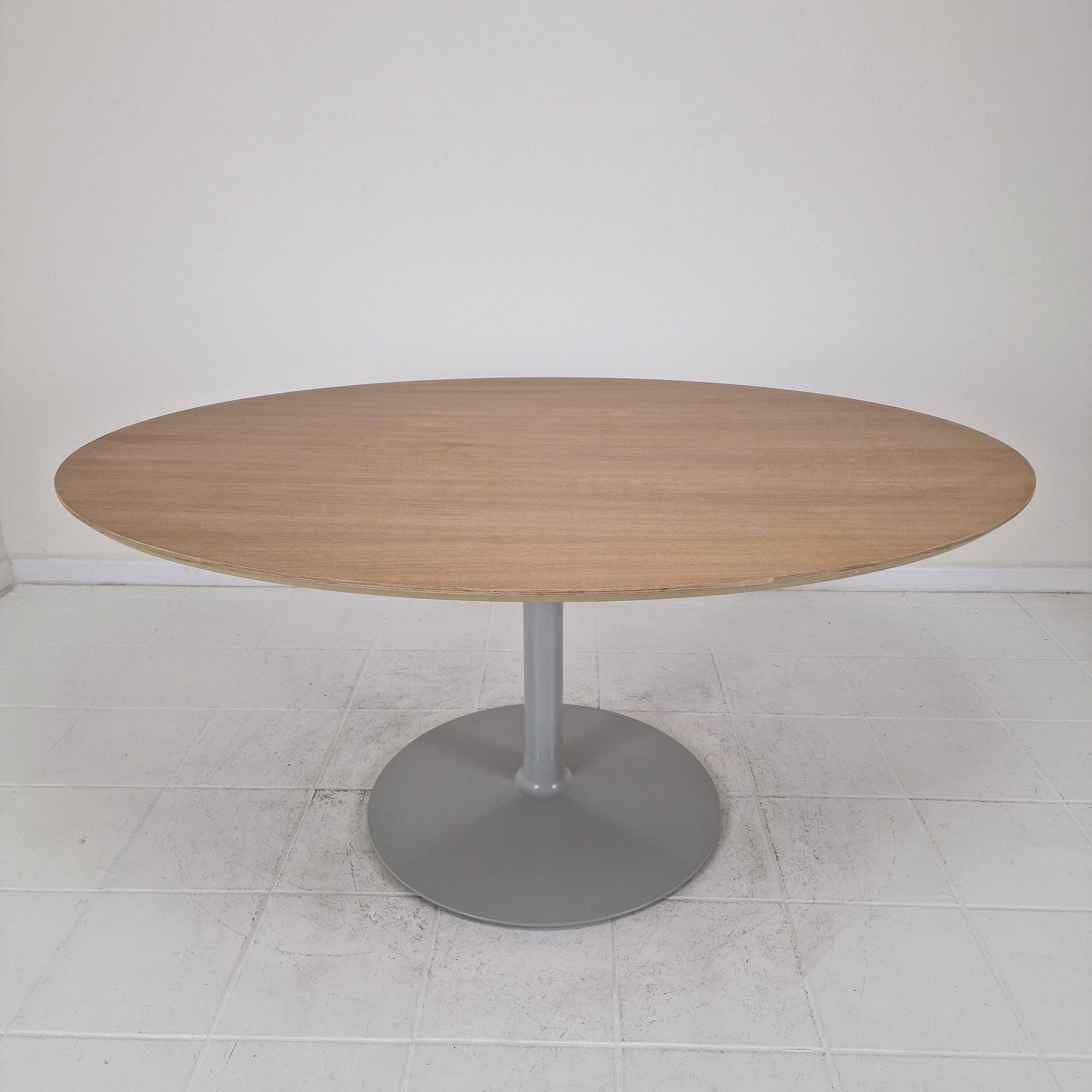 Large Oval Dining Table in Oak by Pierre Paulin for Artifort, 2018