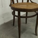 1920s curved wooden cane bistro chair