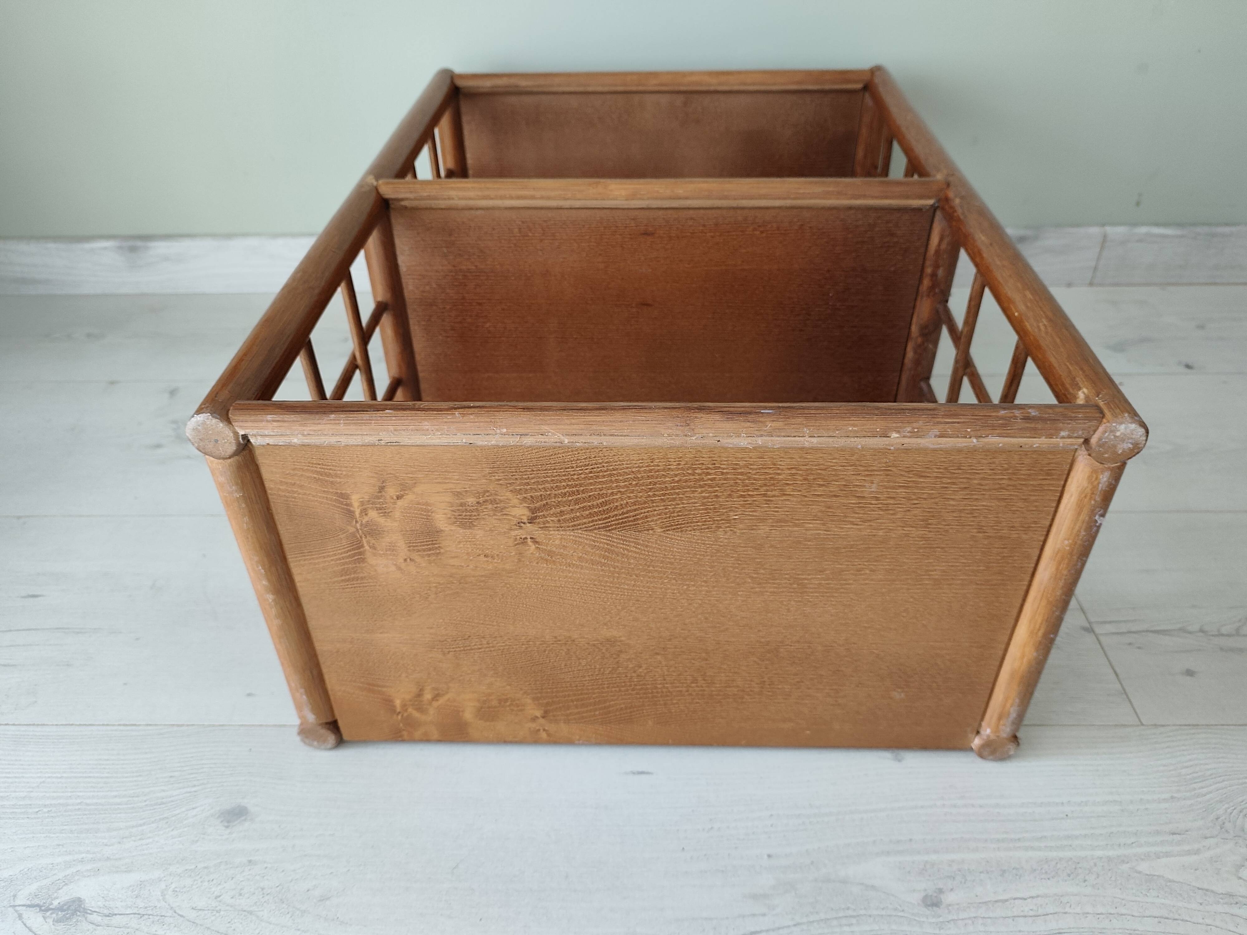 Rattan and wood shelf furniture