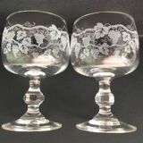 Set 12 verres d’Alsace cristal gravé vin et apéritif