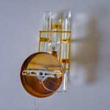 VENINI WALL LIGHT, TRIEDRI GLASS, MURANO, ITALY 1970