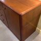 Chest of drawers, buffet with 3 drawers, 1 door in dark wood, France 1982