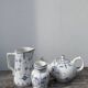 Antique Digoin Sarreguemines blue and white tea set