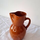 Pichet en terre cuite vernissée — artisanat du Sud vintage