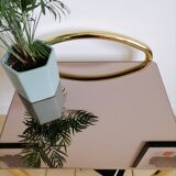 Side table gilded metal and glass