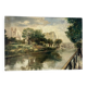 Stroll along a riverbank, oil on canvas