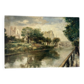 Balade au bord d’un fleuve, huile sur toile
