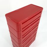 Red cabinet model “4964” by Olaf Von Bohr for Kartell, 1970