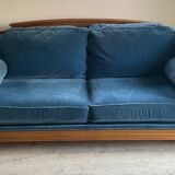 Vintage Velvet Jean Roche Bois Sofa