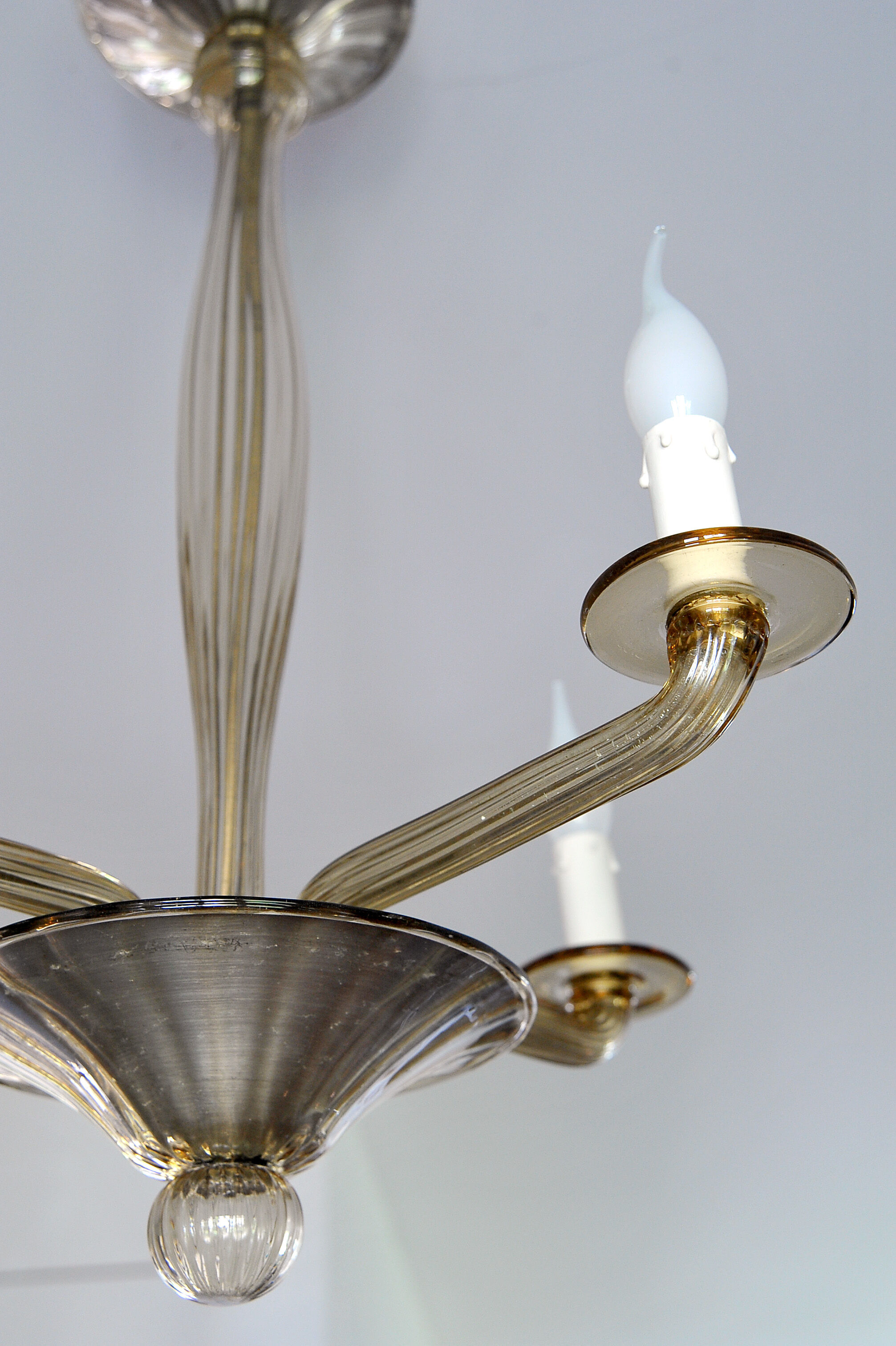 Smoked glass chandelier by Bucella Murano, 1940