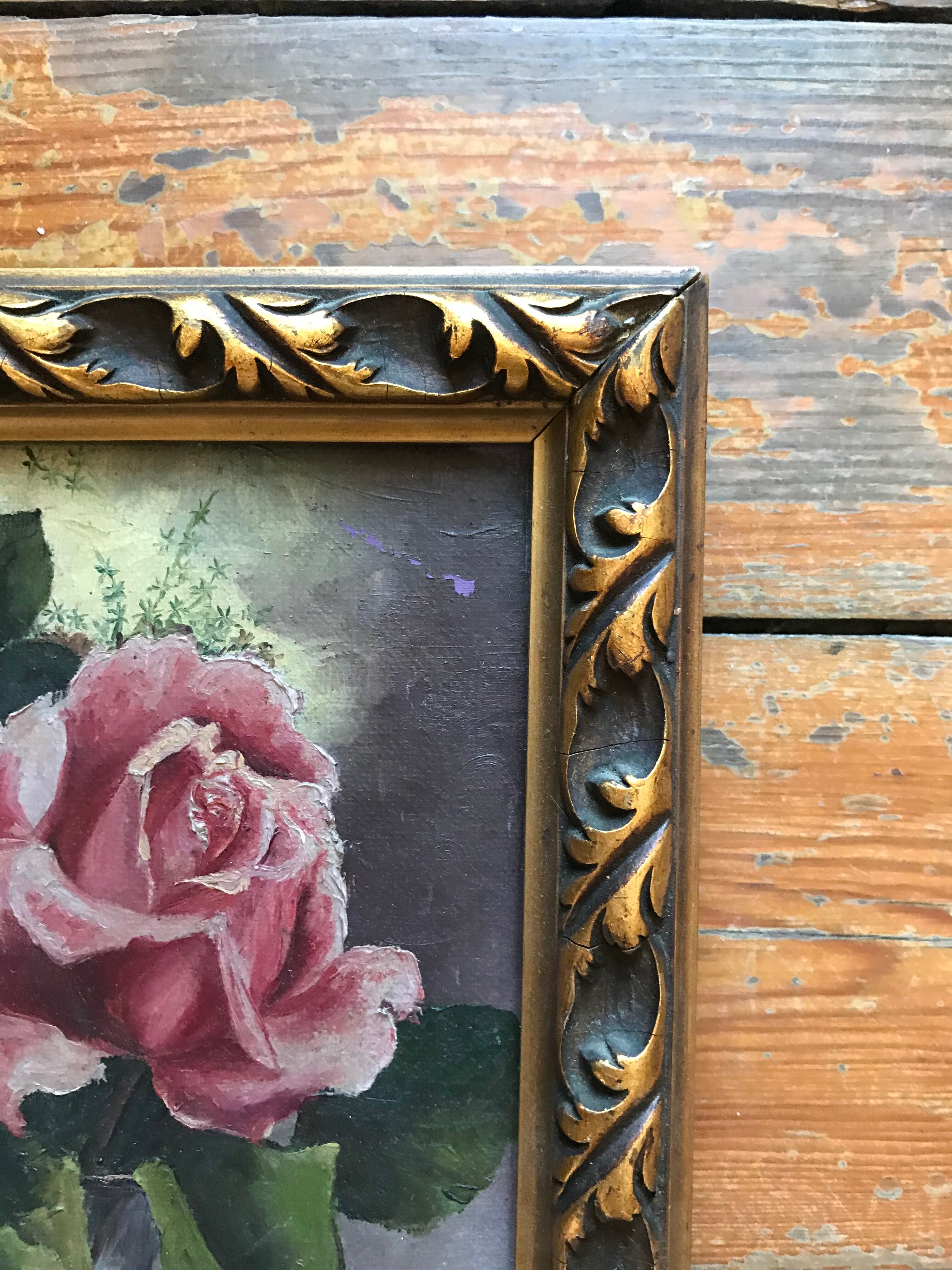 Tableau bouquet de rose nature morte