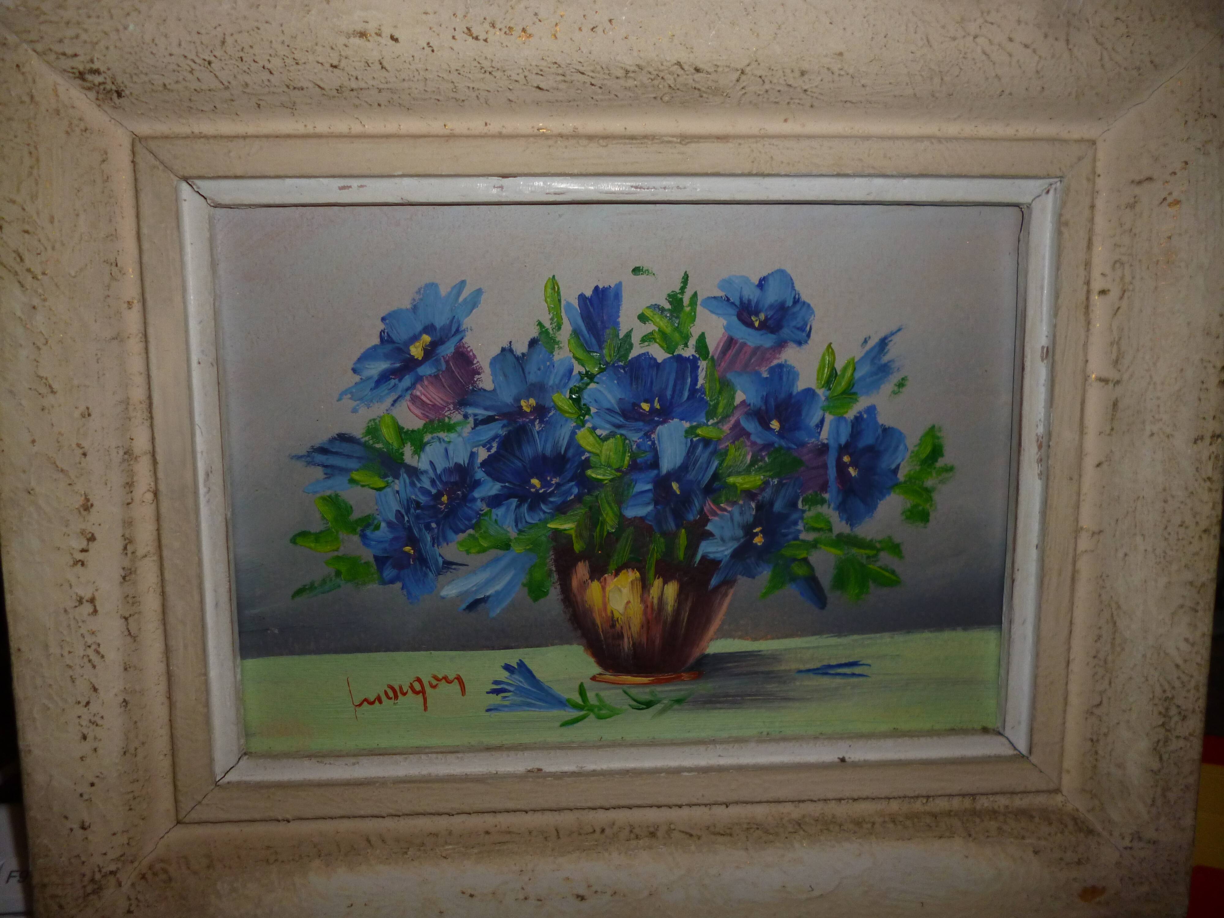 Paire de peinture de fleurs