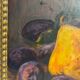 Still life with quetsches and pears signed and dated 1935