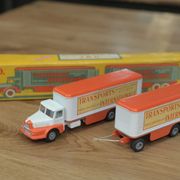 Old metal toy jrd trailer truck international transport