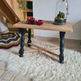 Vintage coffee table in raw oak and black