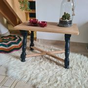 Vintage coffee table in raw oak and black