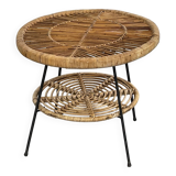Rattan side table
