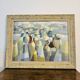 Cubist Oil on Canvas Tableau Rural Scene Asia Saard Thanomwong Signed