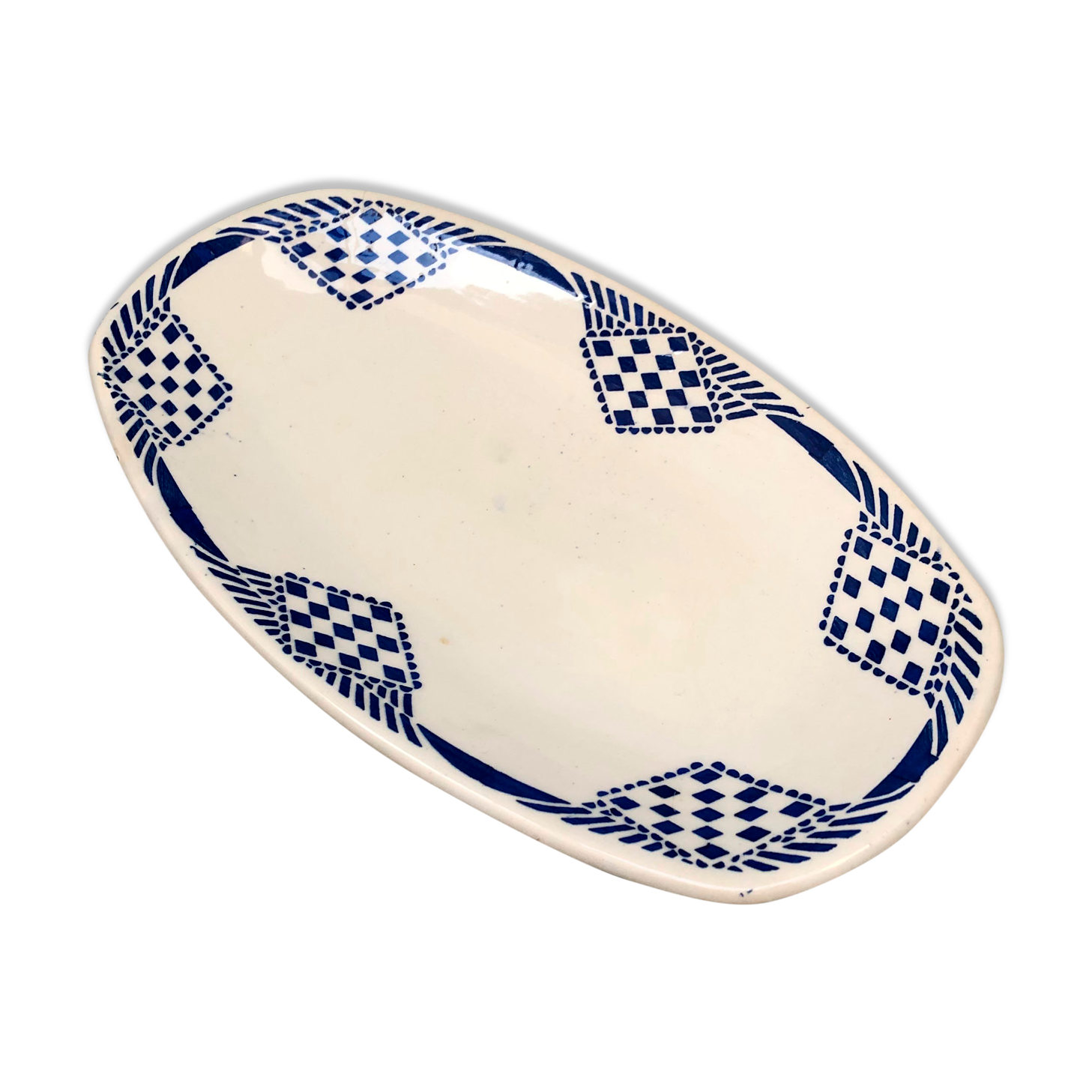 Ravier dish signed Moulin des loups Hamage Orchies Nord France model Pantin