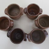 Six sandstone handle pots