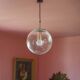 Vintage Glashütte Limburg pendant light, bubbled glass ball, ceiling lamp, ball chandelier