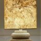 Vintage lamp with a stone base, herbarium lampshade.