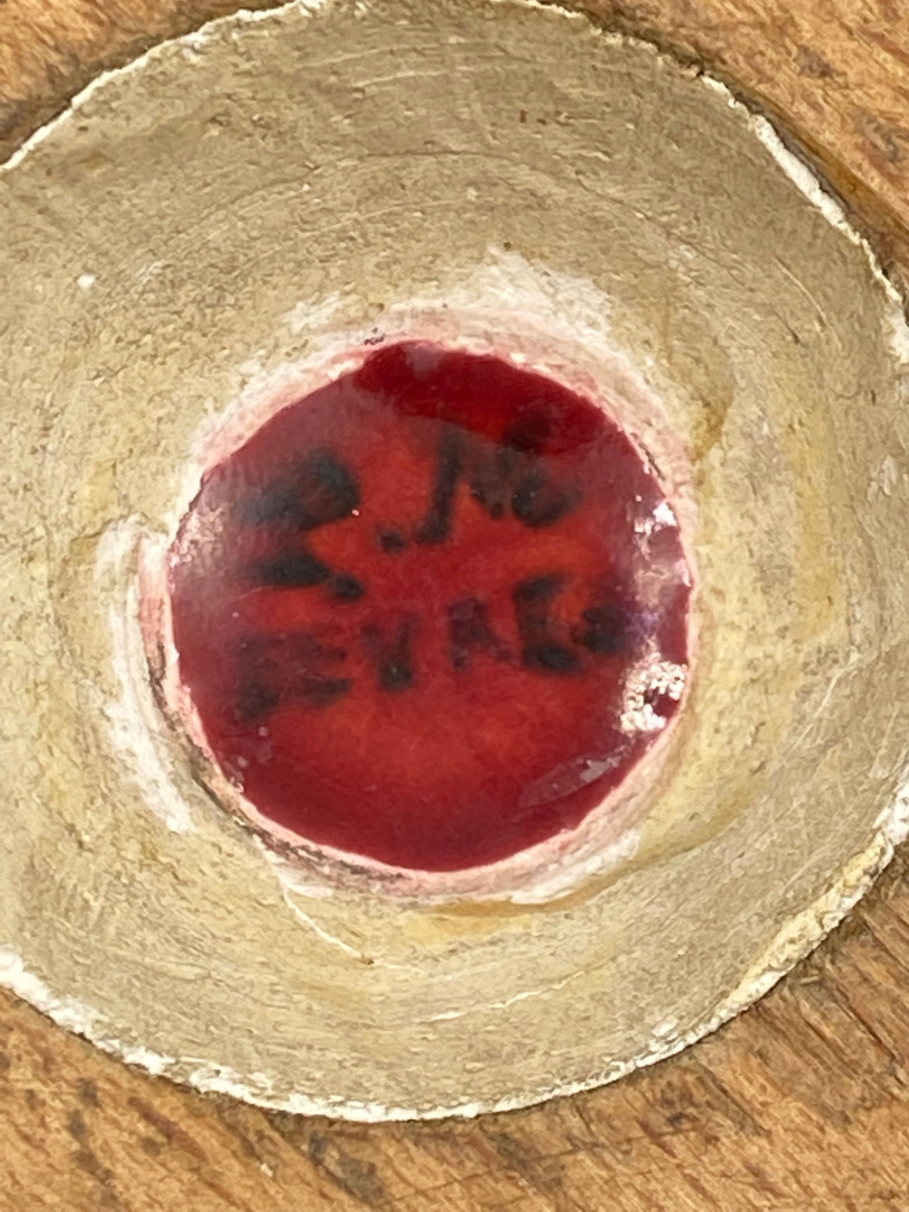 Modern red vide poche / centerpiece, Sevres France 1940s