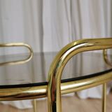 Vintage Smoked Glass Serving Trolley: 1970s Mid-Century Modern Bar Cart